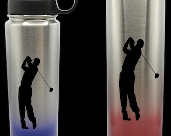 Golf Insulated Water Bottles, Personalised Gradient stainless steel bottles, insulated, double walled