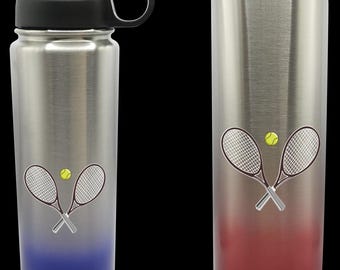 Tennis Insulated Water Bottles, Personalised Gradient stainless steel bottles, insulated, double walled