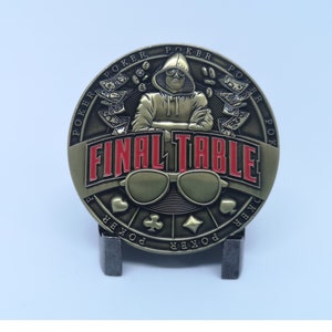 Mesa final - (Personalización opcional) con soporte - Botón de crupier de póquer, protector de cartas de póquer