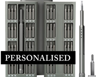 Screwdriver Set (49 Piece) - (Personalised) - Anodised Aluminium, Drone Gift, Gamer Gift, Fathers Day Gift