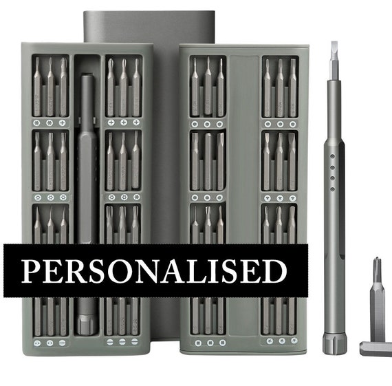 Screwdriver Set (49 Piece) - (Personalised) - Anodised Aluminium, Drone Gift, Gamer Gift, Fathers Day Gift