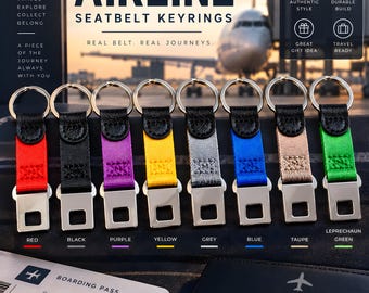 航空機/航空会社のシートベルトキーホルダー - 名入れ可能、機能的な