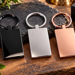 Blank Keyrings Wholesale Laser Engraving Supplies Black Silver Rose Gold Zinc Alloy Craft Makers