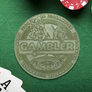 Pro Gambler - (Personnalisation en option) Édition limitée - Bouton Poker Dealer, Poker Card Guard