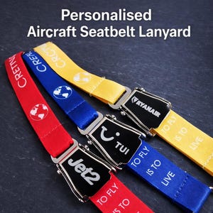 シートベルトストラップ パーソナライズ – 航空会社乗務員へのギフト、パイロット＆客室乗務員、航空バッジホルダー、カスタム飛行機ストラップ