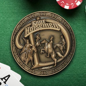 Four Horsemen - (Personalización opcional) Edición limitada - Botón de crupier de póquer, protector de cartas de póquer