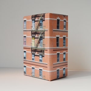 Manhattan red brick building facade everyday gift wrap designs. fire escape, architecture