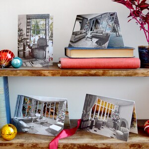 4 x Christmas Retro Window Cards