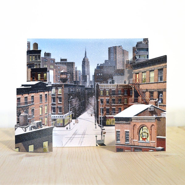 New York City Snowscape 3D Christmas Card