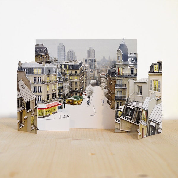 Paris Snowscape 3D Christmas Card