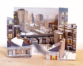 Hackney Snowscape 3D Christmas Card