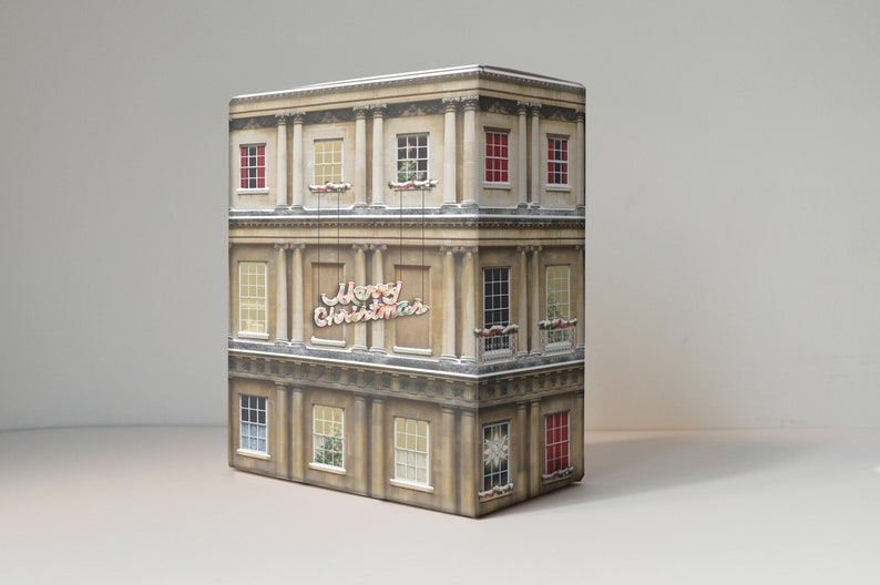 Bath minature buildings Christmas wrapping paper