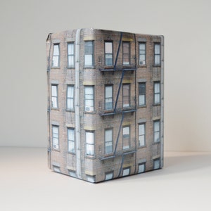 New York City, Manhattan wrapping paper design, architecure, minature buildings, birthday present