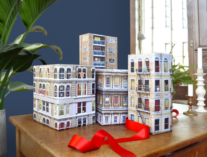 Christmas new york city, London, hackney, bath architecture, building wrapping paper