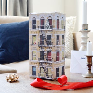 xmas new york city architecture, building gift wrap