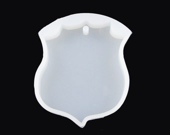 Police Badge Pendant Keychain Silicone Mould for Epoxy Resin