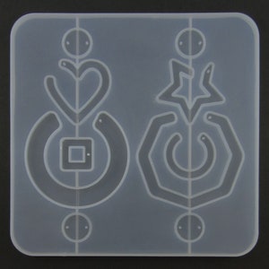 Funky Earring Component Shapes Silicone Casting Mould for Epoxy Resin