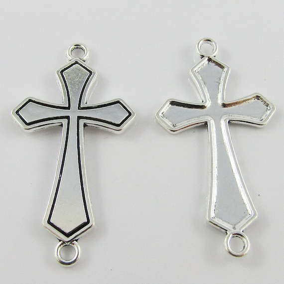 Bulk Cross Connector Charm Pendant Religion Faith Alloy 22x42mm Select Qty