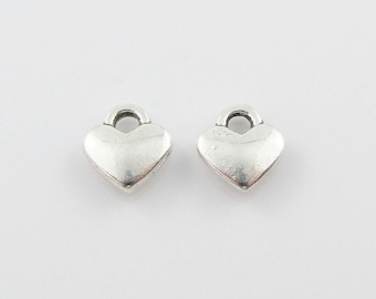 Bulk Tiny Solid Heart Charm Pendant Wedding Favour Gift Select Qty