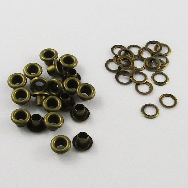 50pcs Bronze Eyelet Finding 6mm Hole 3mm Iron Craft Cards Junk Journals etc