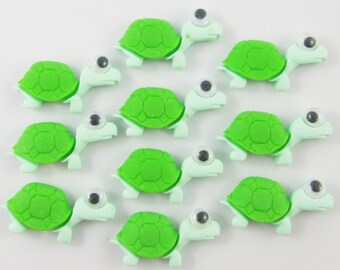 10pcs DIY Resin Goggle Eye Turtle Cabochon Flat Back Hair Clips Scrapbooking etc