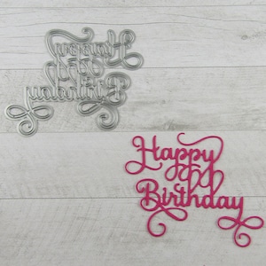 Matrice de découpe de rouleau de joyeux anniversaire, fabrication de cartes de scrapbooking en acier au carbone, etc.