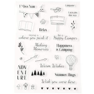 Camping Adventure Message Clear Stamp Silicone Caoutchouc Scrapbooking Carte Fabrication