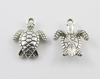 Bulk Baby Turtle Charm Pendant Tortoise Terrapin Longevity 13x16mm Select Qty