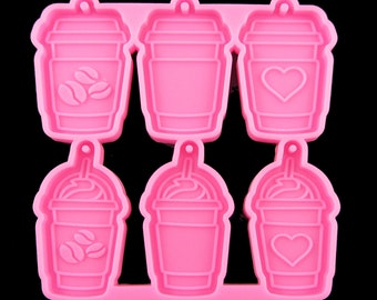 Coffee Cup Sippy Cup Pendant Earring Silicone Casting Mould for Epoxy Resin