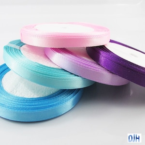 Satin Ribbon 6mm x 22 mtr roll for Crafts, Hair Bows, Wedding Select Colour
