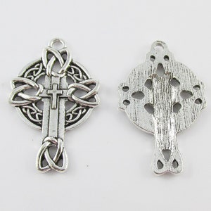 Bulk Celtic Knot Cross Charm Pendant Religious Cross 37x24mm Select Qty