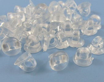 Bulk 50pcs DIY Hair Tie Embellishment Base Finding Flat Glue Pad 8x6mm Hole 3mm