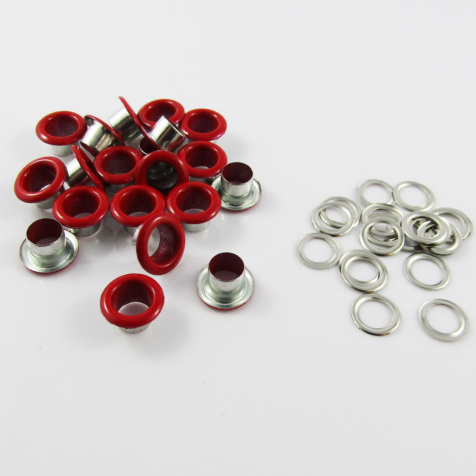 50pcs Red Eyelet Finding 10.5mm Hole 6mm Craft Cards Junk Journals Etc ...