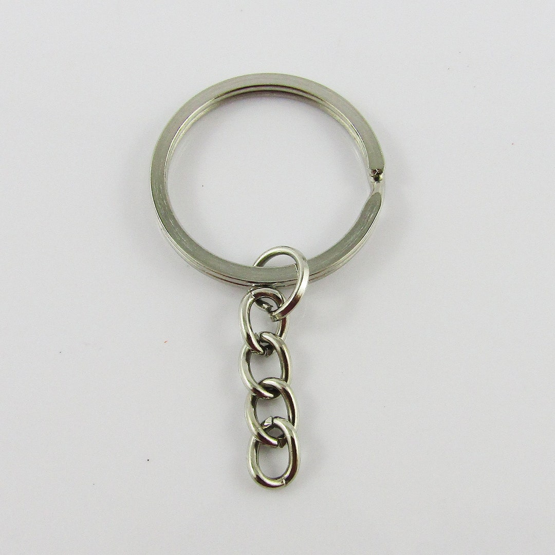 Bulk Keychain Key Ring Findings Flat Split Ring Keyring 30mm Gold Select Qty