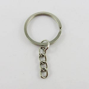 Bulk Keychain Key Ring Findings Flat Split Ring Keyring 28mm Silver Select  Qty 