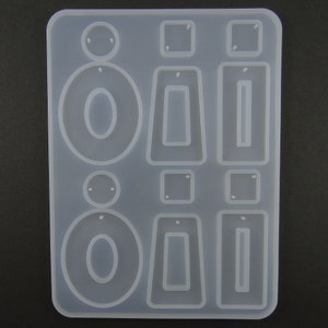 Hollow Geometric Shape Earring Pairs Silicone Casting Mould for Epoxy Resin
