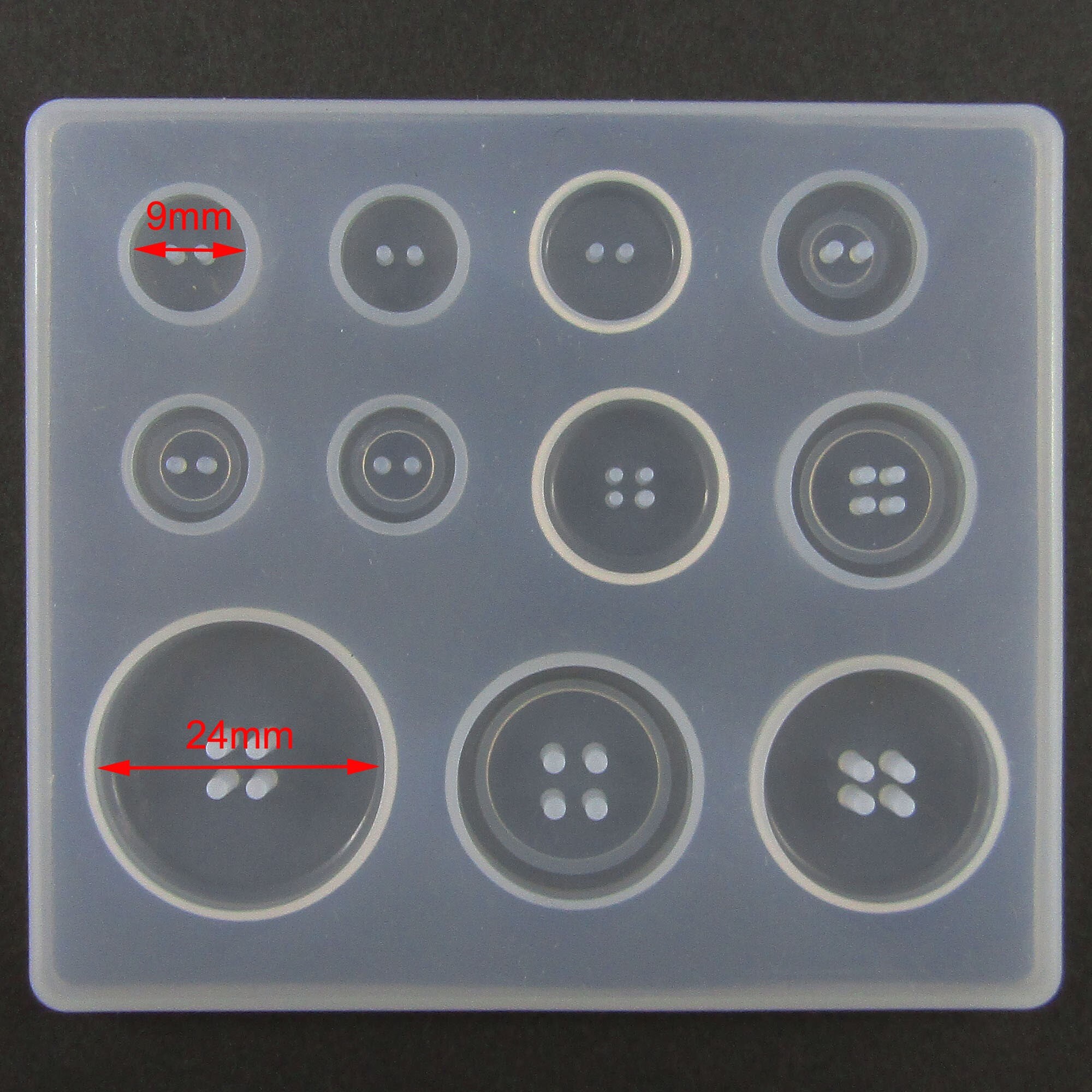 DIY Assorted Size Buttons Silicone Casting Mould for Epoxy Resin DIY ...