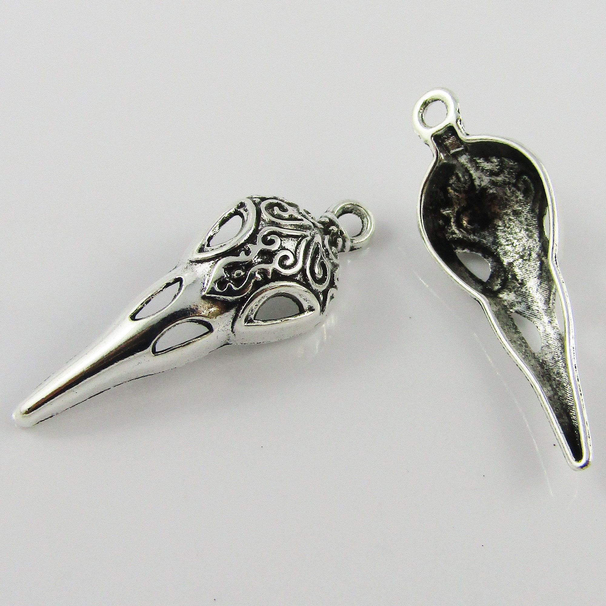 Realms' Raven Skull Key Pendant Necklace