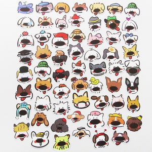 60pcs Cartoon Dog Sticker Bundle Schoolbooks Cards Junk Journal