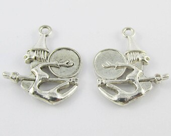 Bulk Flying Witch Charm Pendant Halloween 21x19mm Select Qty