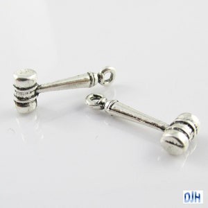 Bulk Gavel Charm Pendant Judge Auctioneer Hammer 19x7mm Select Qty
