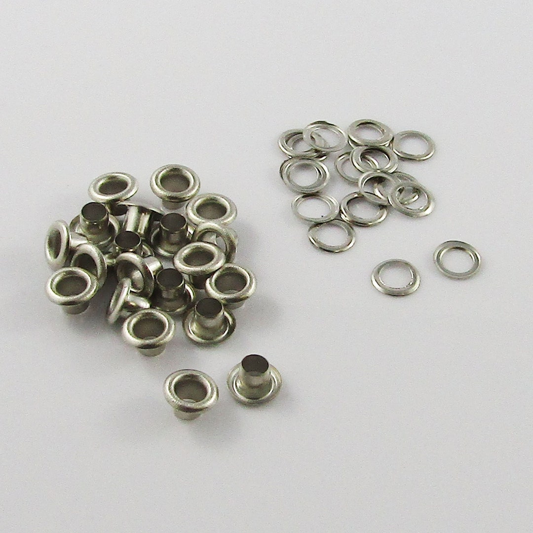 50pcs Silver Tone Eyelet Finding 6mm Hole 3mm Iron Craft Cards Junk ...