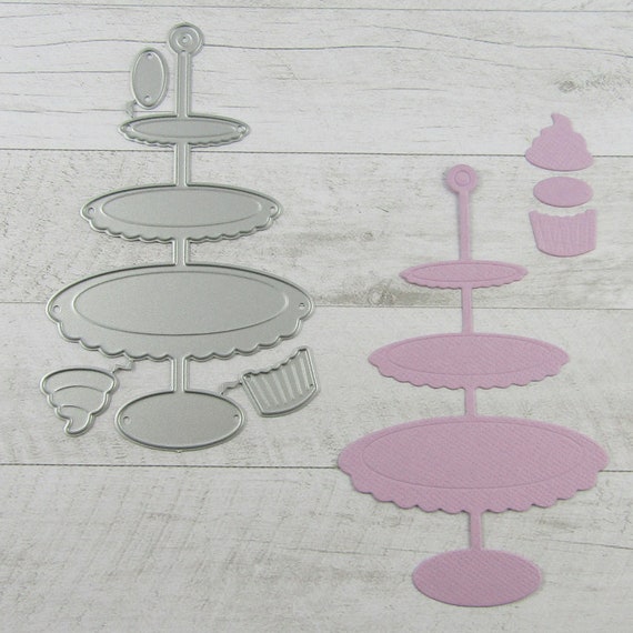 High Tea Tiered Cake Tray Cutting Die Carbon Steel Scrapbooking