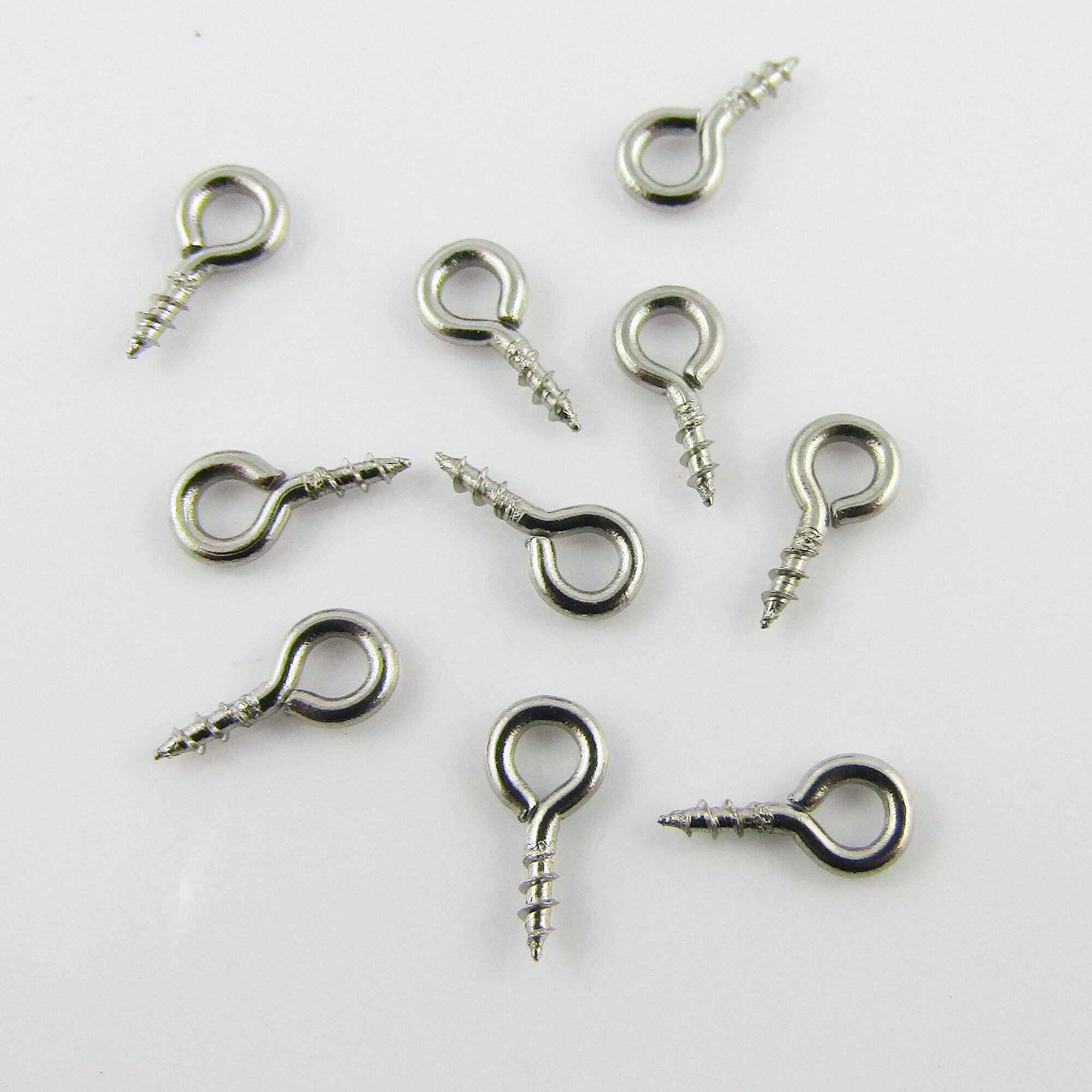 100 Tiges à Oeil (vis à Oeil) Argent – Pour Perles 10x4mm – Lot
