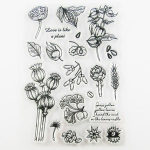Noix et graines Feuille de tampon transparent Caoutchouc de silicone Journal Cartes de scrapbooking