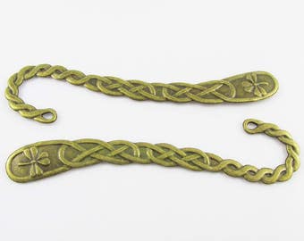 Bulk Clover Leaf Twist Bookmark 116mm Antique Bronze Suit Beading Select Qty