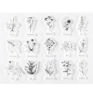 Mini Botanical Plants Clear Stamp Silicone Rubber Scrapbooking Card Making