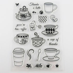 Merci un thé au lait café feuille de timbre clair Silicone Journal cartes de scrapbooking