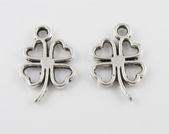 Bulk Four Leaf Clover Charm Pendant Lucky Irish Good Luck 17x12mm Select Qty