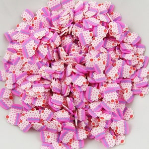 Plaquettes en argile polymère pour cupcakes roses, 20g, saupoudrées de résine, mélange de cartes shaker, etc.